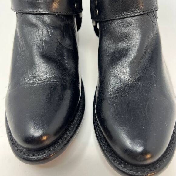 Frye Women's Wyatt Harness Boot Black Leather Bootie Size 6B - Picture 5 of 14